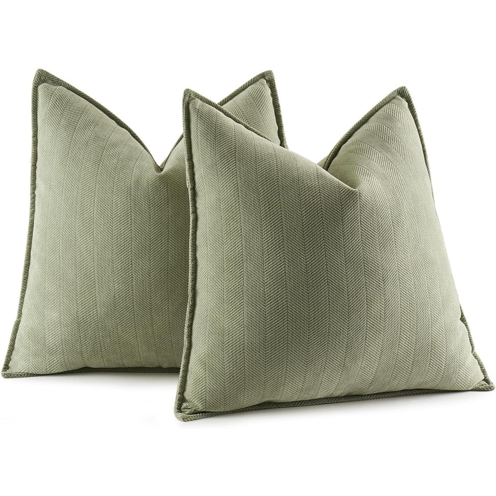 Set di 2 Copricuscini Decorativi con Cerniera Nascosta 40 ¡Á 40 cm