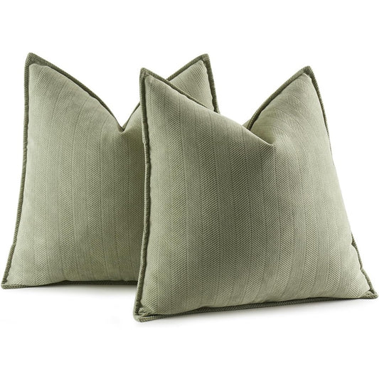 Set di 2 Copricuscini Decorativi con Cerniera Nascosta 40 ¡Á 40 cm